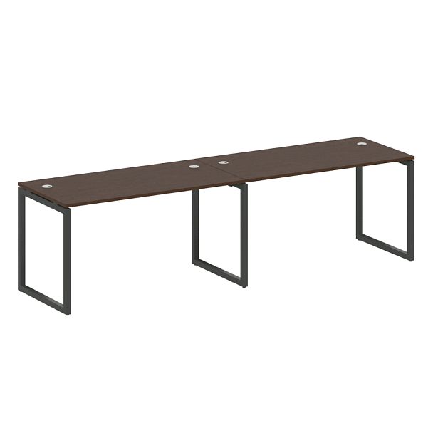 Metal System Quattro Р. ст. на 2 раб. места на О-образном м/к 40БО.СМ-2.3 Венге/Антрацит металл 2800*720*750 - Вид 1