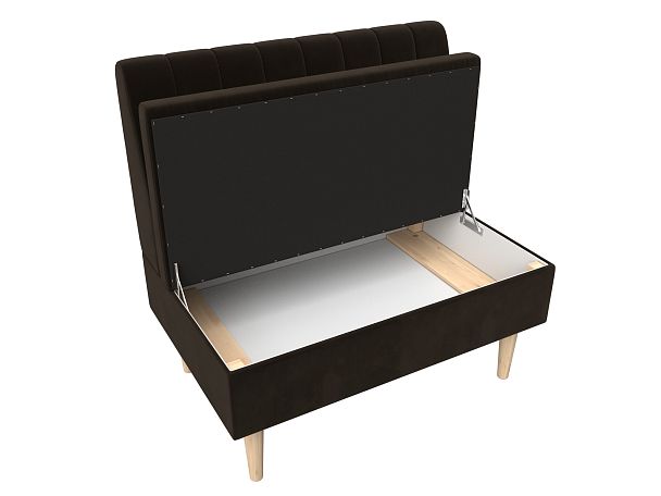 Диван прямой Мини Микровельвет коричневый - Вид 7