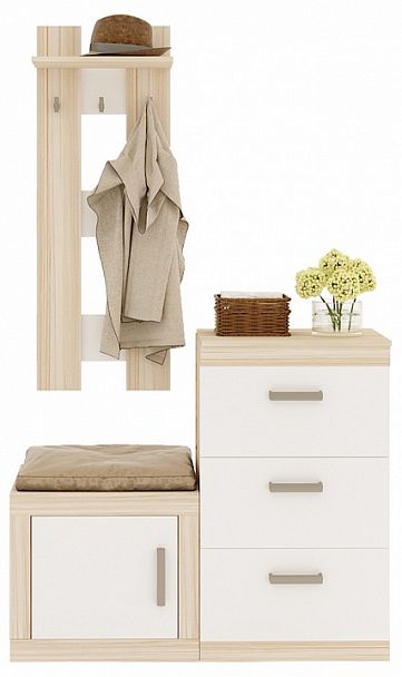 Стенка для прихожей Toivo ТОЙ-ПР 4 Карамель/Белый - Вид 1