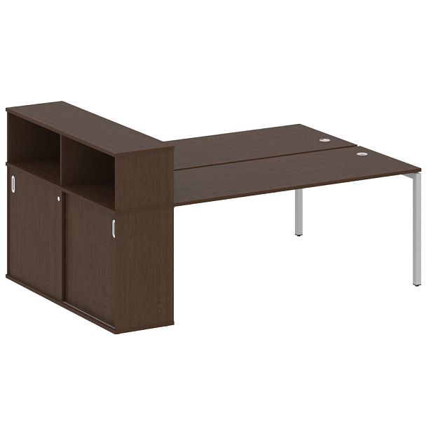 Metal System Quattro Р. ст. с шкафом-купе на П-образном м/к 40БП.РС-СШК-2.5 Т Венге/Серый металл 2210*1475*1098 - Вид 1