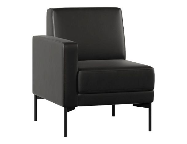 Модуль Everprof Gamma с подлокотником одноместный правый Экокожа Черный - Вид 1