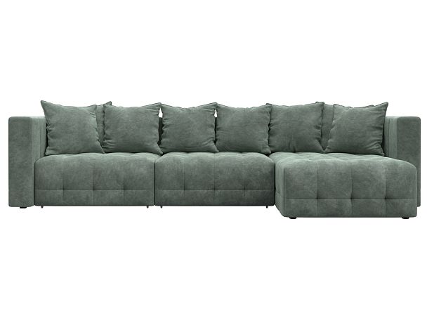 Диван угловой Лига-052 НПБ Лонг угол универсальный Велюр зеленый - Вид 2