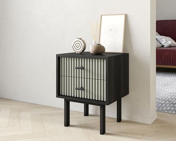 Тумбочка с двумя ящиками Emerson арт EM16/gray/L - Вид 3