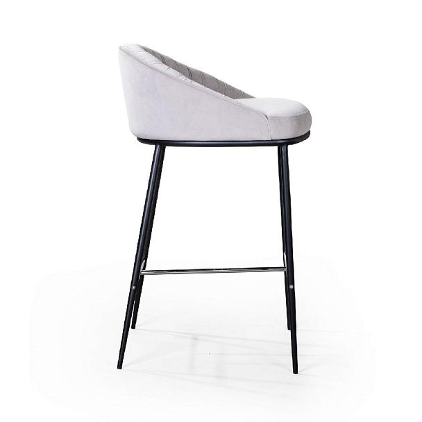 Стул полубарный Barkley, микровелюр серый - Вид 5