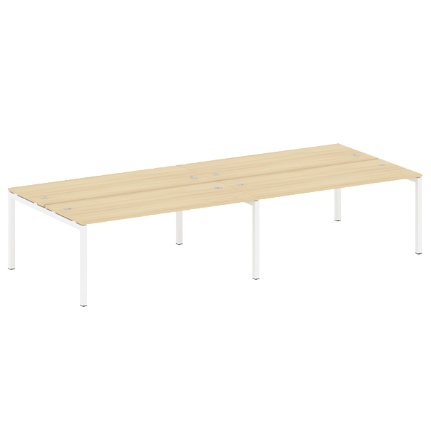 Metal System Quattro Р. ст. на 4 раб. места на П-образном м/к 50БП.СМ-4.5 Акация/Белый металл 3600*1475*750 - Вид 1
