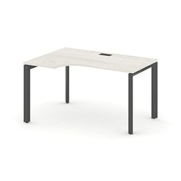 Style Project Next Стол рабочий эргономичный SN-59P.SPA-001(L) Дуб Наварра/Металл Антрацит/Черный Заглушка 1380*600/980*750 - Фото предпросмотра