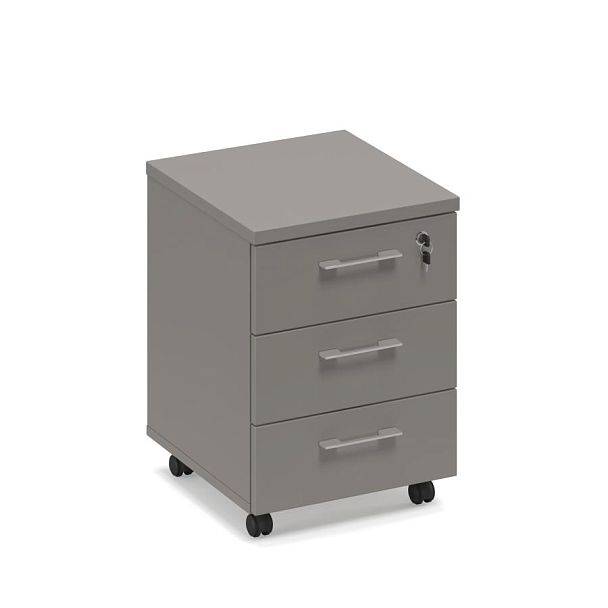 Тумба выкатная 3-ящичная с замком (топ ДСП) Time metal МР 204 МП/ВЛ мокко премиум - Вид 1