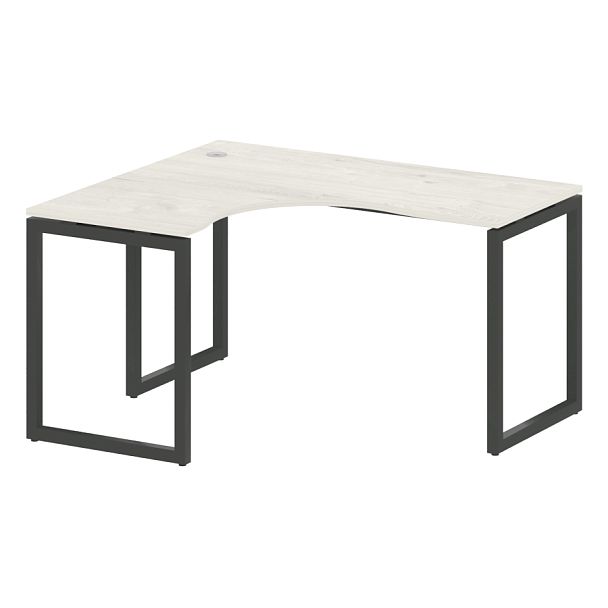 Metal System Quattro Стол криволинейный левый на О-образном м/к 40БО.СА-3 (L) Дуб наварра/Антрацит металл 1400*1200*750 - Вид 1