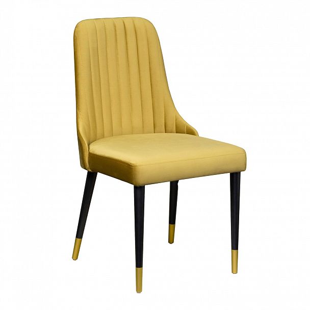 Стул Kongsberg, золотой велюр, ножки черные с золотом - Вид 2