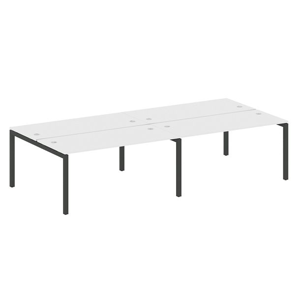 Metal System Quattro Р. ст. на 4 раб. места на П-образном м/к 50БП.СМ-4.4 Белый/Антрацит металл 3200*1475*750 - Вид 1