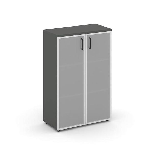 Стайл Проджект Шкаф средний широкий SN.STS-206 Антрацит/Сатин/Черный Ручки 796*400*1203 - Вид 1