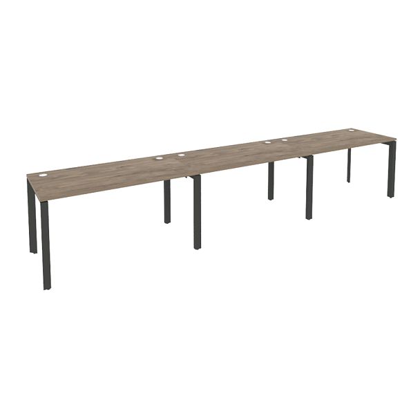 Onix Рабочая станция на П-образном м/к O.MP-RS-3.3.7 Тиквуд темный/Антрацит металл 4140*720*750 - Вид 1