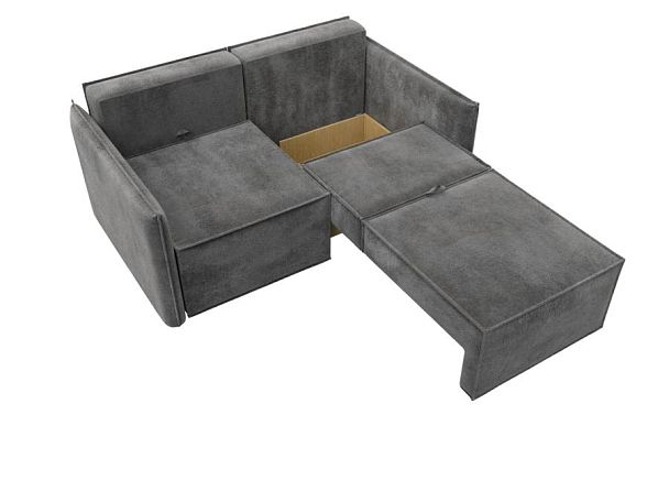 Диван прямой Либерти мини Велюр серый - Вид 7