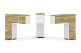 Concept Надставка низкая CN.DNN-007 Дуб Винченцо/Белый Бриллиант/Металл Белый 1099*365*1130 - Фото предпросмотра