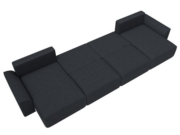 Диван п-образный Лига-048 НПБ лонг Замша серый - Вид 9