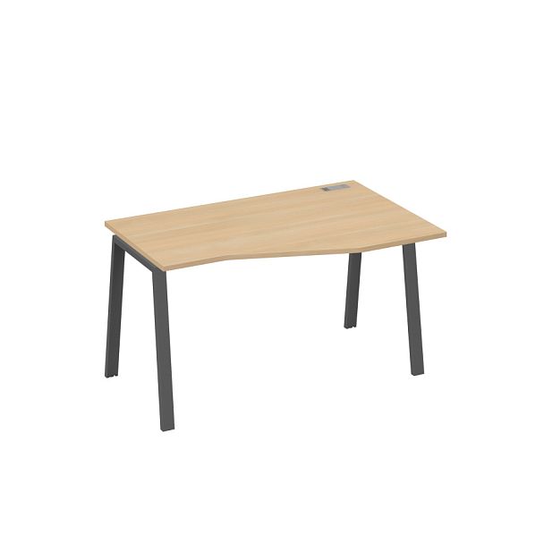 Стол эргономичный правый "Техно" на металлокаркасе TRE A4 А4 Б3 064 БП натуральный дуб / металлокаркас антрацит - Вид 1