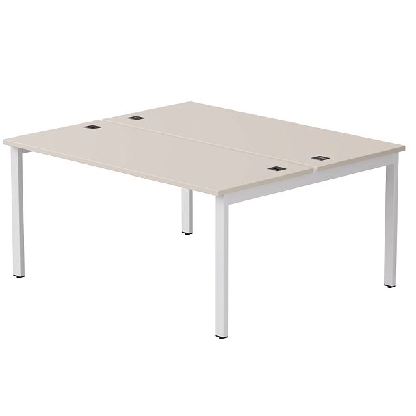 Бенч-система на 2 места Everprof EVO на металлокаркасе 1580х670(1370)x755 Кашемир/Белый - Вид 1