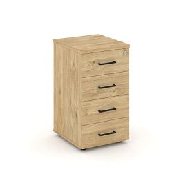 Стайл Проджект Тумба приставная SN.TPP-001 Тиквуд Светлый/Черный Ручки 416*460*750 - Фото предпросмотра