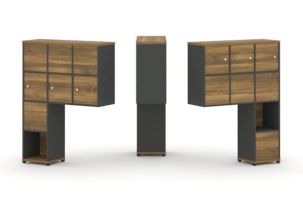 Concept Надставка высокая CN.DNV-009 Сандал Янтарный/Антрацит/Металл Антрацит 1099*350*1486 - Вид 1