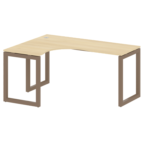 Metal System Quattro Стол криволинейный левый на О-образном м/к 50БО.СА-4 (L) Акация/Мокко металл 1600*1200*750 - Вид 1