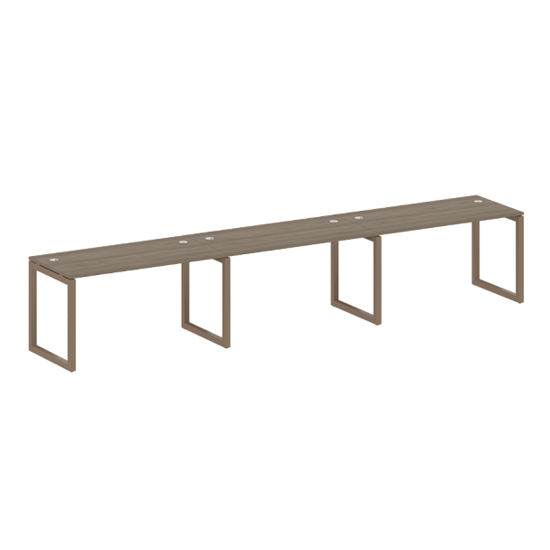 Metal System Quattro Р. ст. на 3 раб. места на О-образном м/к 50БО.СМ-3.3 Вяз/Мокко металл 4200*720*750 - Вид 1