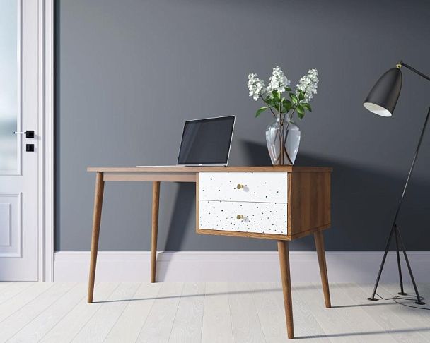 Стол рабочий Berber принт 15 с одной тумбой арт BB20/Print_15 - Вид 3