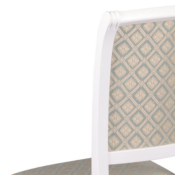 Стул деревянный с мягким сиденьем Арктос Белый/Бирюзовый жаккард - Вид 10