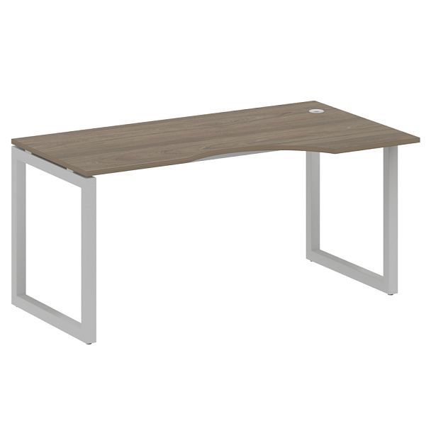 Metal System Quattro Стол криволинейный правый на О-образном м/к 50БО.СА-1 (R) Вяз/Серый металл 1600*900*750 - Вид 1