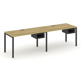 Concept Рабочая станция односторонняя с подвес. тумбами 2 места CN.ORS-103 Дуб Винченцо/Антрацит/Металл Антрацит 2760*720*750 - Фото предпросмотра