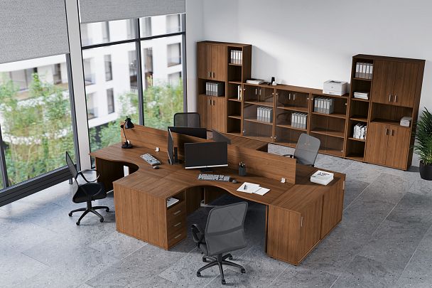 Шкаф низкий закрытый Trend 77,6x36x84,4 светлый дуб - Вид 23