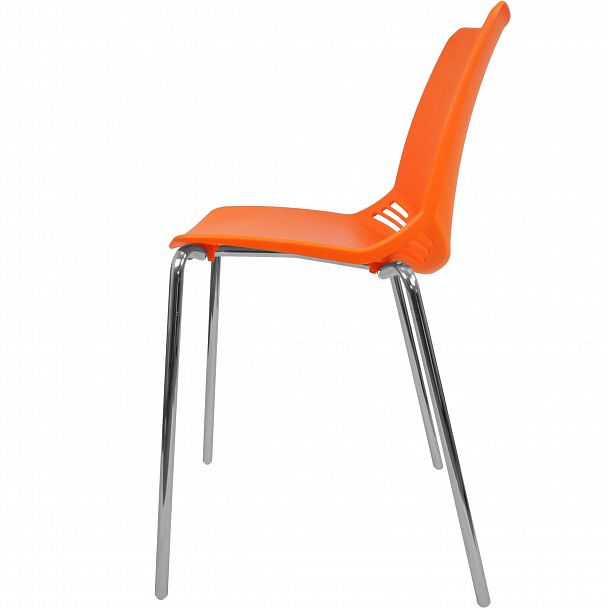 Стул Race (4 ножки) каркас Хром, оранжевый, стопируемый - Вид 3
