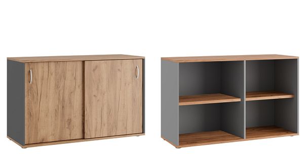 Тумба с раздвижными фасадами Tess 120x45x75 дуб крафт золотой - Вид 1