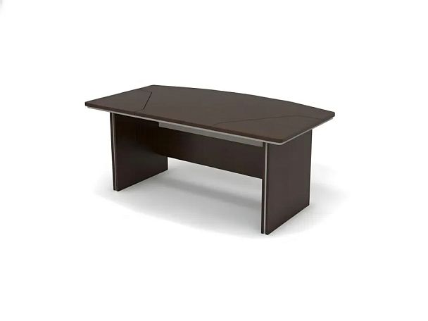 БЕРЛИН / BERLIN Стол руководителя прямой составной 1600х1000х760 Венге/Серый - Вид 1