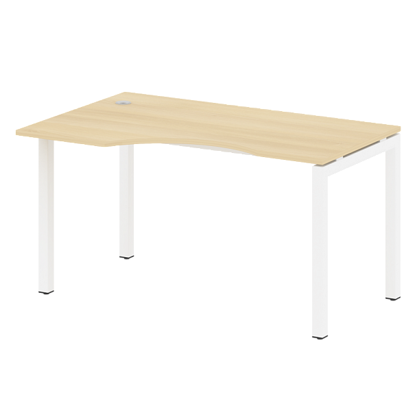 Metal System Quattro Стол криволинейный левый на П-образном м/к 50БП.СА-2 (L) Акация/Белый металл 1400*900*750 - Вид 1
