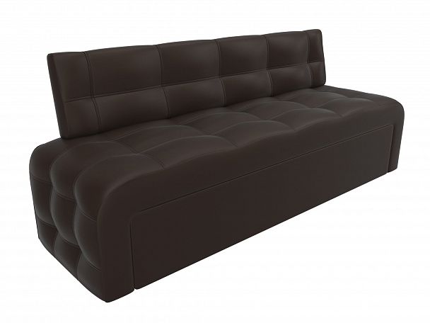 Кухонный прямой диван Люксор (полностью экокожа коричневая) - Вид 4