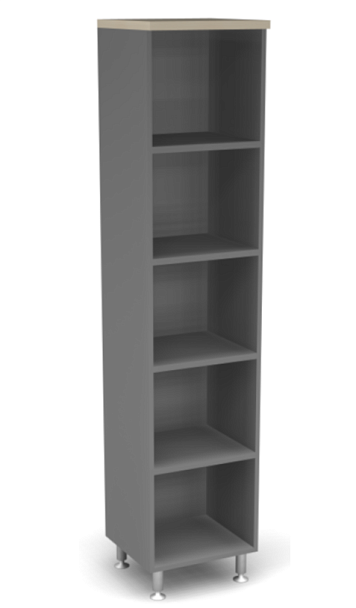 Стеллаж открытый 5-ур ДВП Берлин Береза Майнау/Серый ШО51-45 з/с ДВП - Вид 1