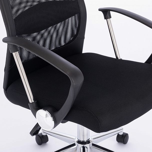 Кресло офисное BRABIX "Flight R EX-541", хром, ткань TW, сетка, черное, 532517 - Вид 6