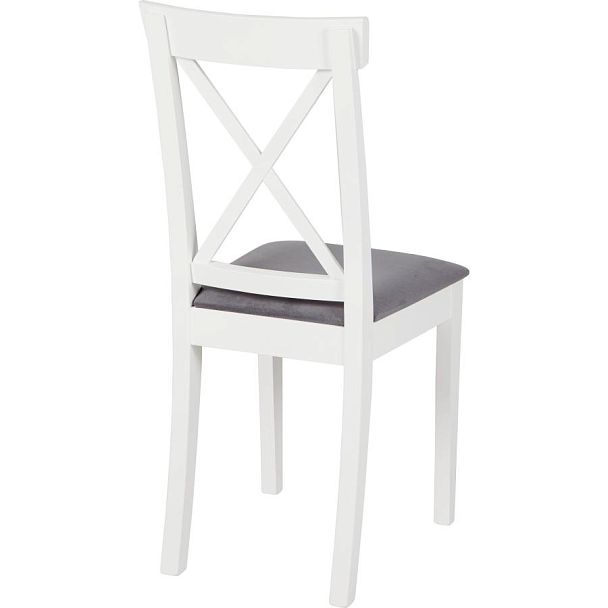 Обеденная группа стол раздвижной Стил 120 Бетон/Белый и 2 стула Бергольф Белый/Серый велюр - Вид 14