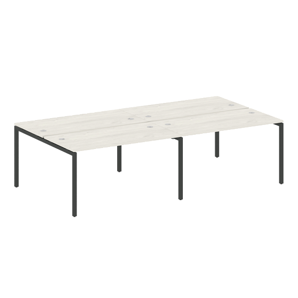 Metal System Quattro Р. ст. на 4 раб. места на П-образном м/к 40БП.СМ-4.3 Дуб наварра/Антрацит металл 2800*1475*750 - Вид 1