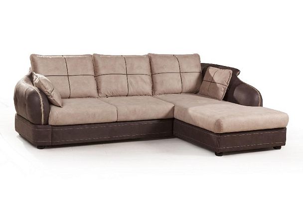 Napoli (Неаполь) диван-кровать с шезлонгом, замша - Вид 1