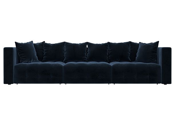 Диван прямой Лига-052 НПБ Лонг Велюр синий - Вид 2