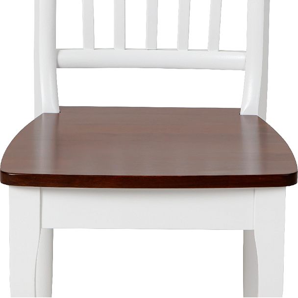 Комплект деревянных стульев с жестким сиденьем Элин Белый/Темный орех, 2 шт. - Вид 10