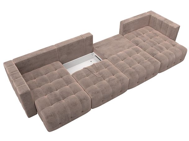 Диван П-образный Лига-052 НПБ Лонг Велюр бежевый - Вид 8