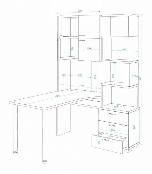 Стол компьютерный Домино нельсон СР-500М190 Нельсон правый - Вид 3