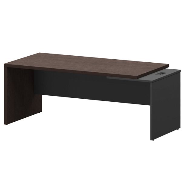 Стол руководителя правый KZ-20R Дуб венге/Графит 2000x900x750 Кортез - Вид 1