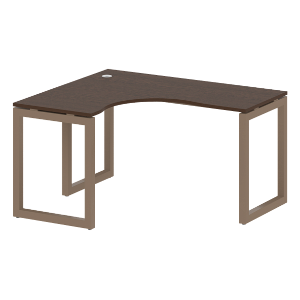 Metal System Quattro Стол криволинейный левый на О-образном м/к 50БО.СА-3 (L) Венге/Мокко металл 1400*1200*750 - Вид 1