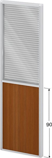 Модуль комбинированный "Мобильные офисные перегородки «Логика»"  ПК-ЛГ-МДК200х60/90Ж/Д-В1-304 серый - Вид 1