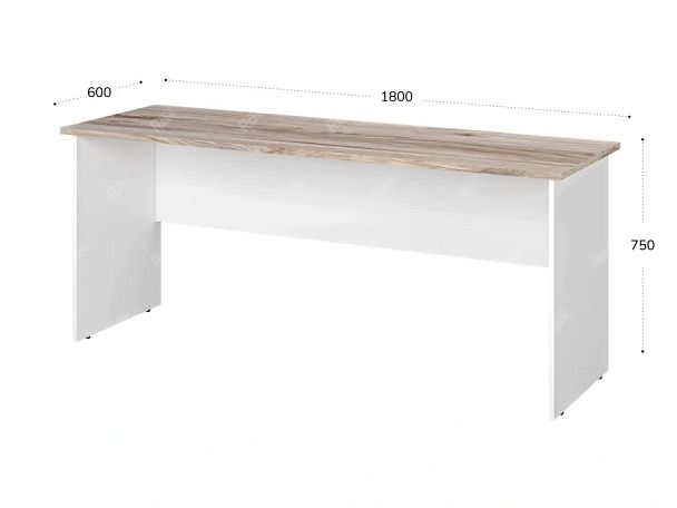 TANDEM RTD022-180-MA Стол прямоугольный ун-й 1800х600х750 Дуб Маувелла/Белый - Вид 2