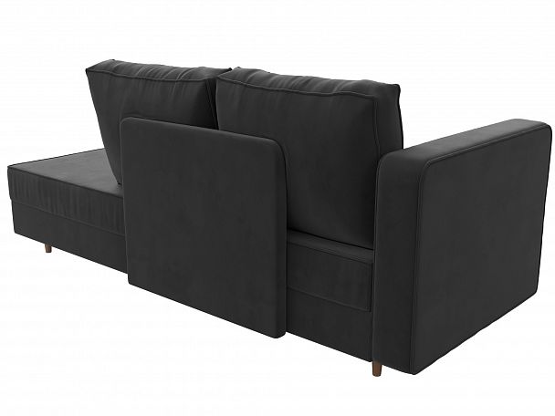 Кушетка Прайм левый (полностью велюр серый) - Вид 7