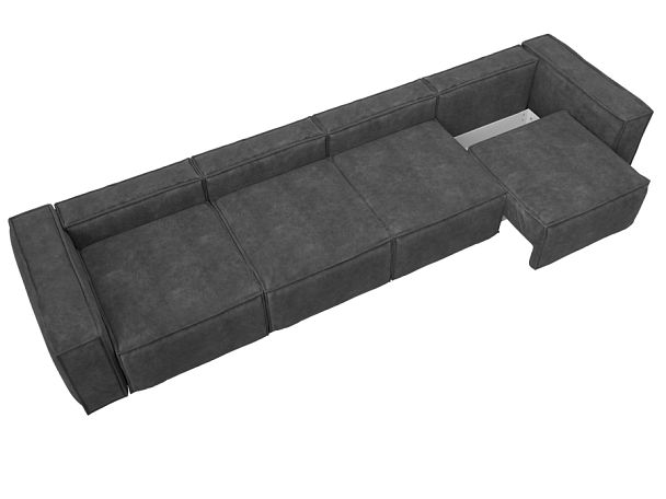 Диван прямой Лига-081 НПБ МегаЛонг Велюр серый - Вид 7
